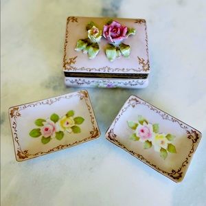Vintage Porcelain Set with Rose decoration